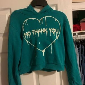 No Thank You Crop Hoodie